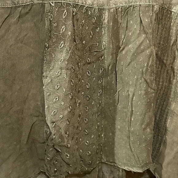 Young Threads Olive Embroidered Women's Top - Picture 7 of 8